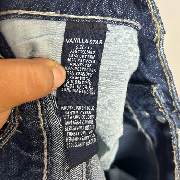 Vanilla Star Cowgirl Jeans Womens Size 13 Blue Washed Boocut Wide leg Mid Rise - Picture 13 of 14